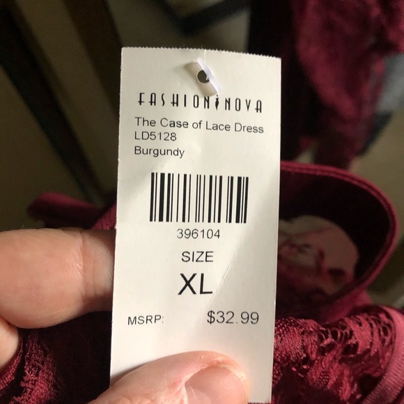 Fashion nova burgundy dress Nwt - Picture 9 of 11